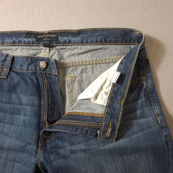 Banana Republic Jeans Mens 36x32 Blue Denim Relaxed Fit Straight Leg Casual - Picture 8 of 12